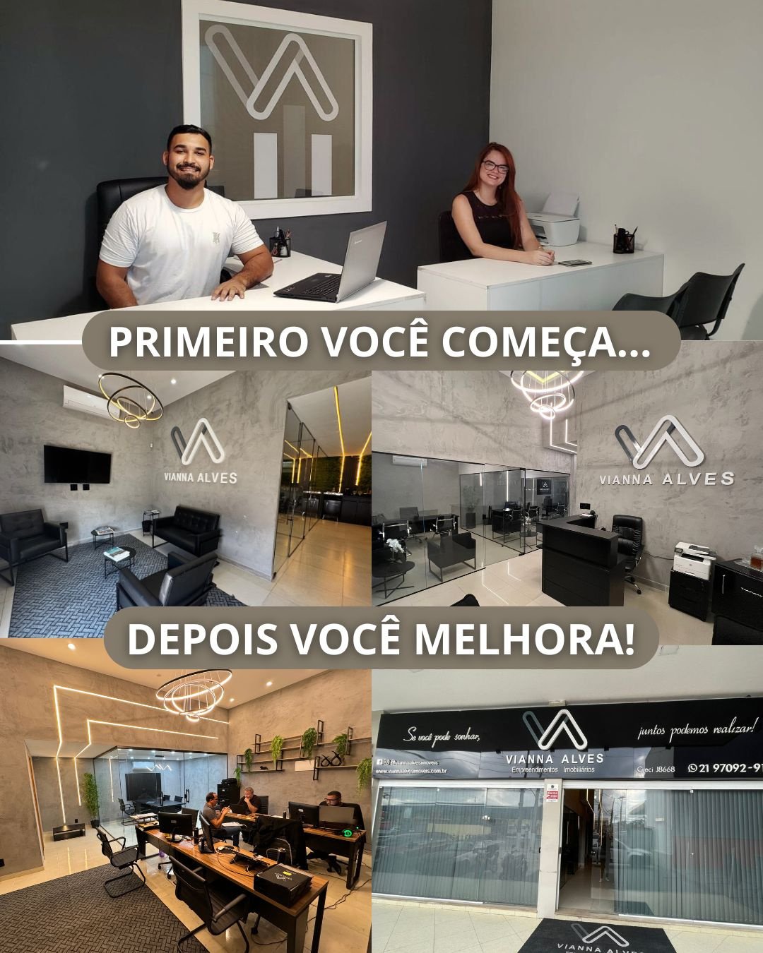A evolução da Vianna Alves Imóveis, do primeiro escritório à sede atual
